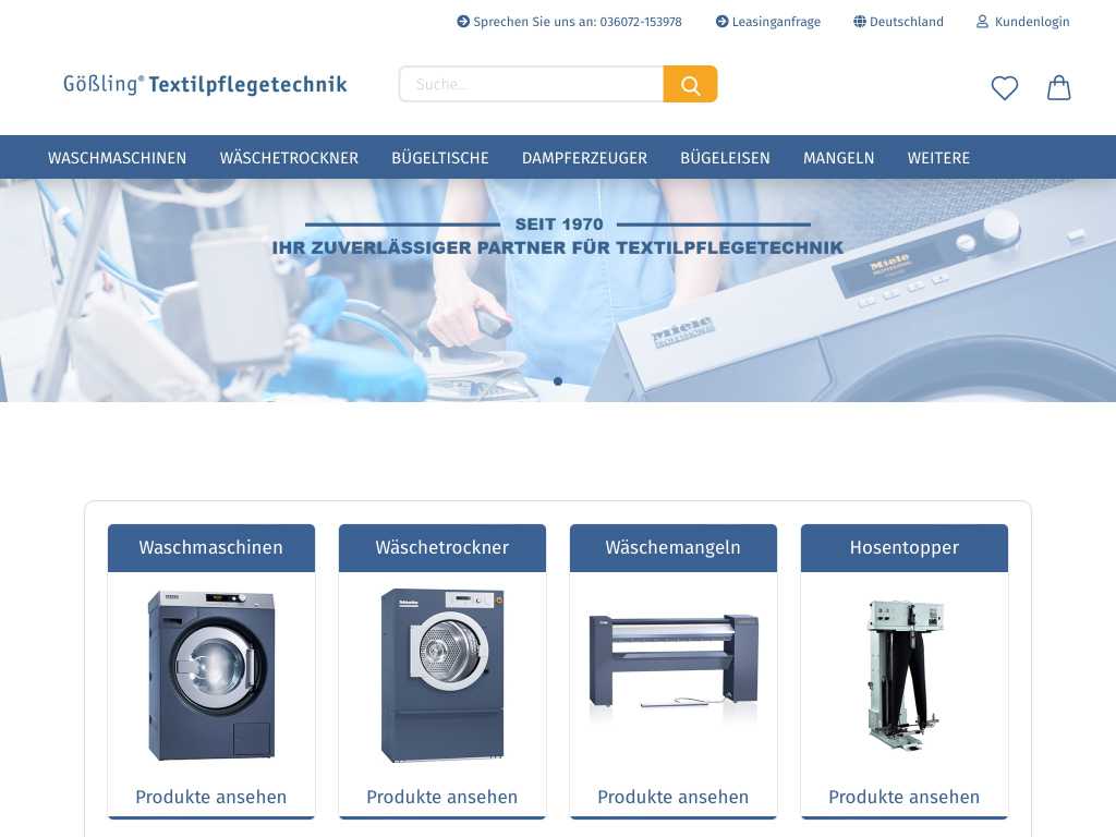 Gössling Textilpflegetechnik Onlineshop